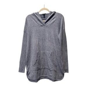 Cyrus Soft Knit Hooded Sweater Pullover Blue Pocket Top Size M